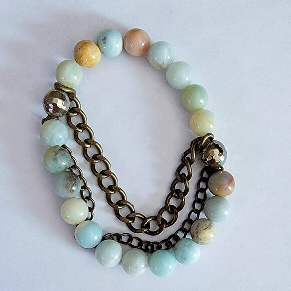 Set of Two Beaded and Chains Bracelets - Picture 2 of 3